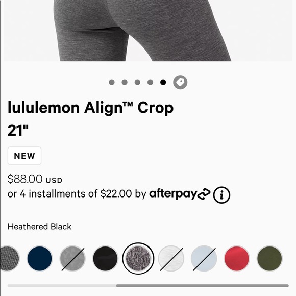 NWT Lululemon Align Crop 21” Heathered Black - Picture 3 of 13